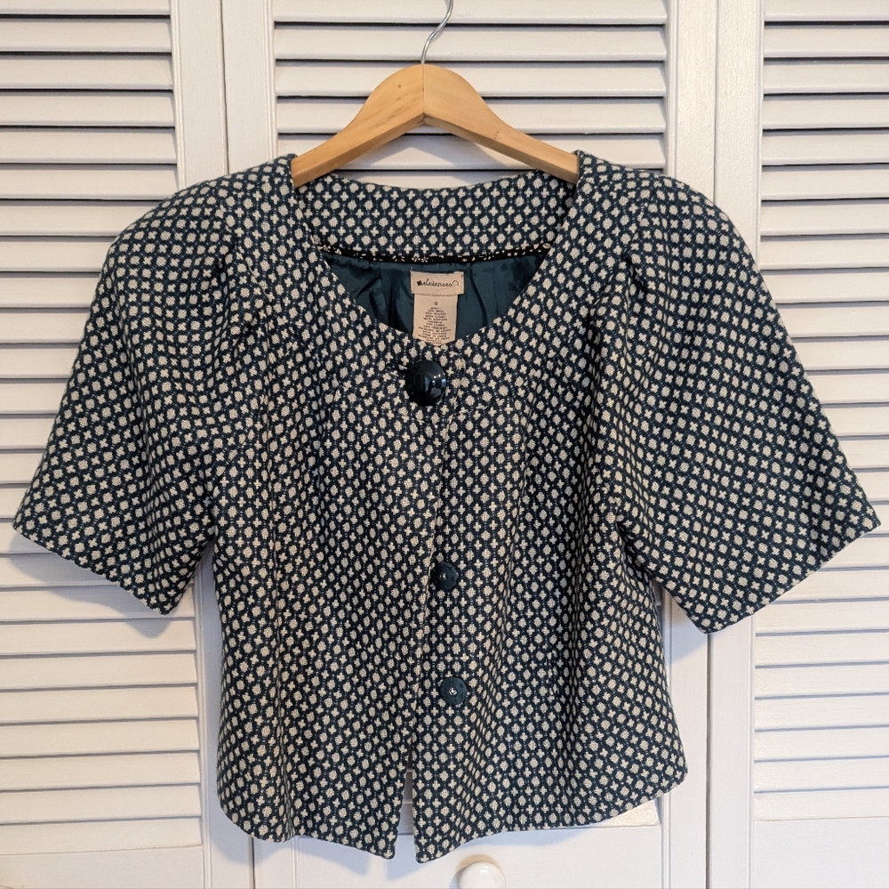 Vintage cropped wool short sleeve jacket